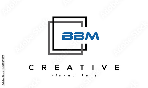 creative initial letters BBM square logo design concept vector photo