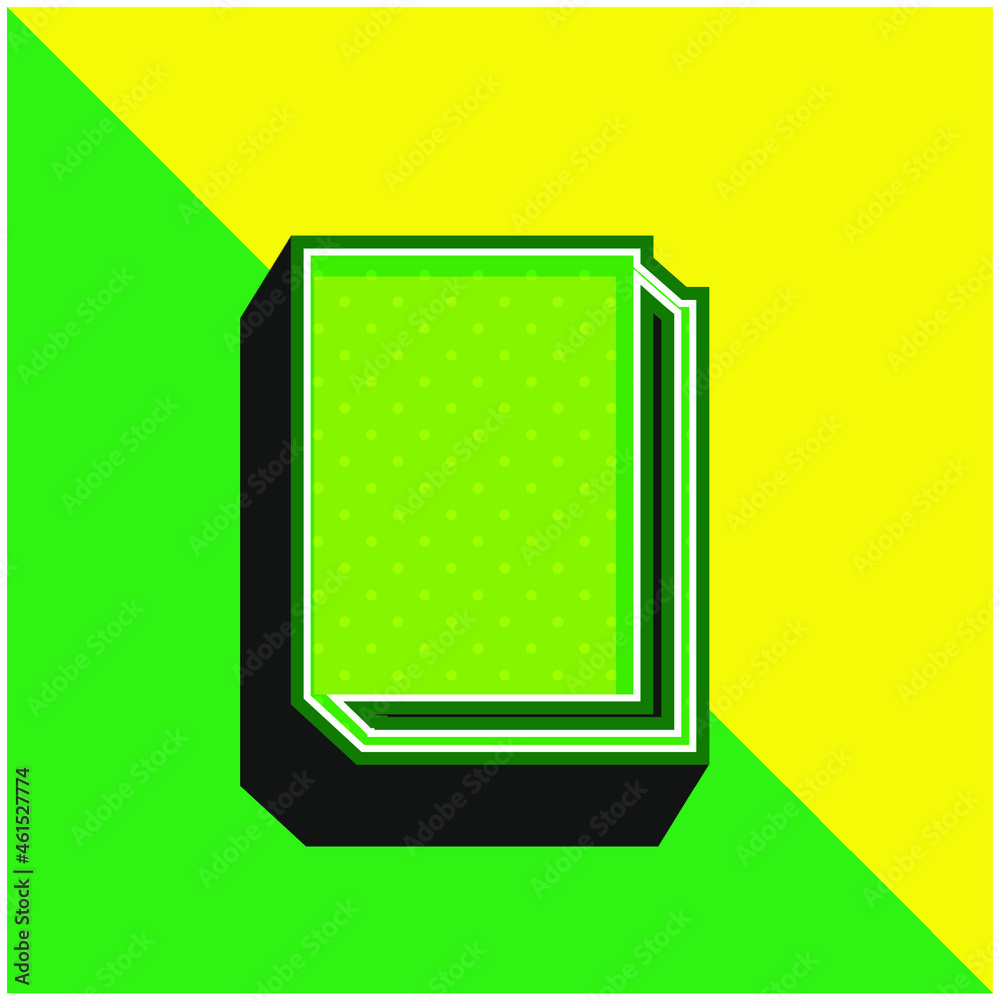 Book Green and yellow modern 3d vector icon logo Book Green and yellow modern 3d vector icon logo
