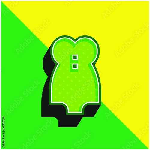 Bodysuit Green and yellow modern 3d vector icon logo