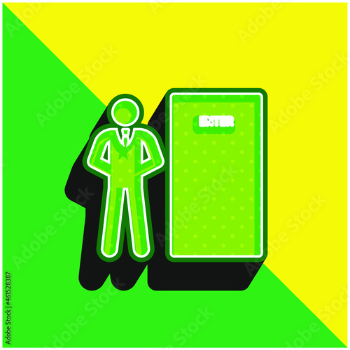 Bodyguard Green and yellow modern 3d vector icon logo