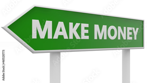 Signpost with make money concept