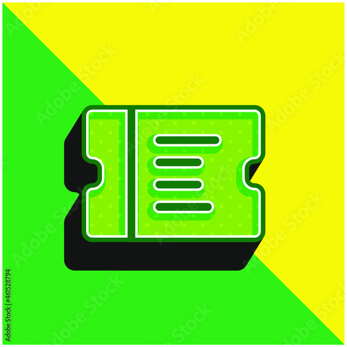 Boarding Pass Green and yellow modern 3d vector icon logo
