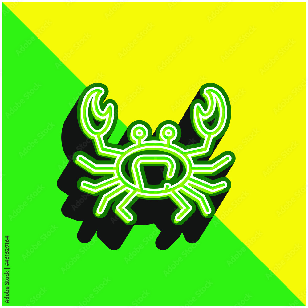 Beach Green and yellow modern 3d vector icon logo Beach Green and yellow modern 3d vector icon logo