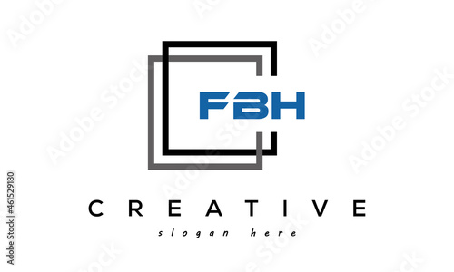 creative initial letters FBH square logo design concept vector photo