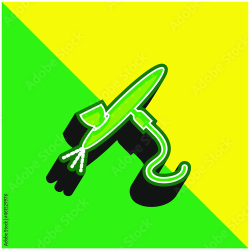 Airbrush Painting Tool Green and yellow modern 3d vector icon logo
