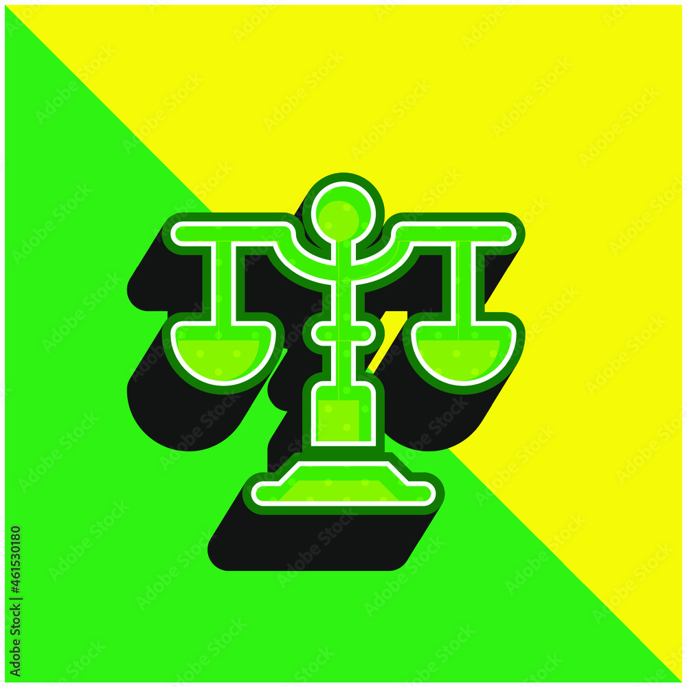 Balance Green and yellow modern 3d vector icon logo Balance Green and yellow modern 3d vector icon logo