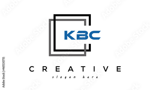 creative initial letters KBC square logo design concept vector photo