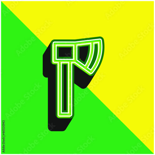 Axe Green and yellow modern 3d vector icon logo