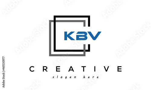 creative initial letters KBV square logo design concept vector photo