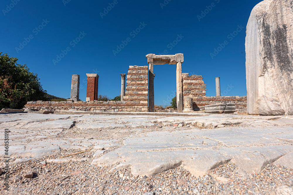 Remains of the Virgin Mary church in the ancient city of Ephesus