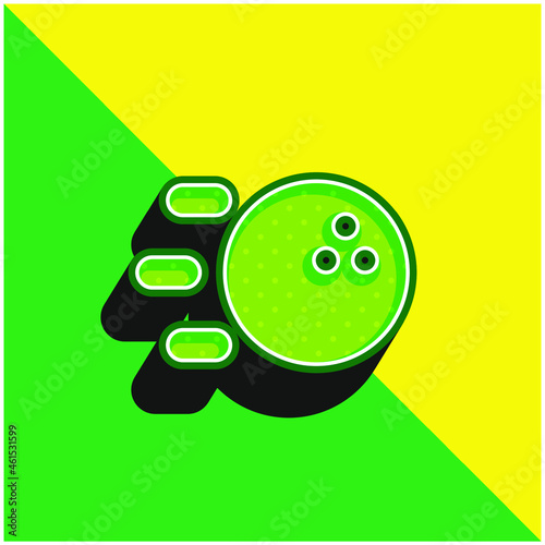 Bowling Green and yellow modern 3d vector icon logo