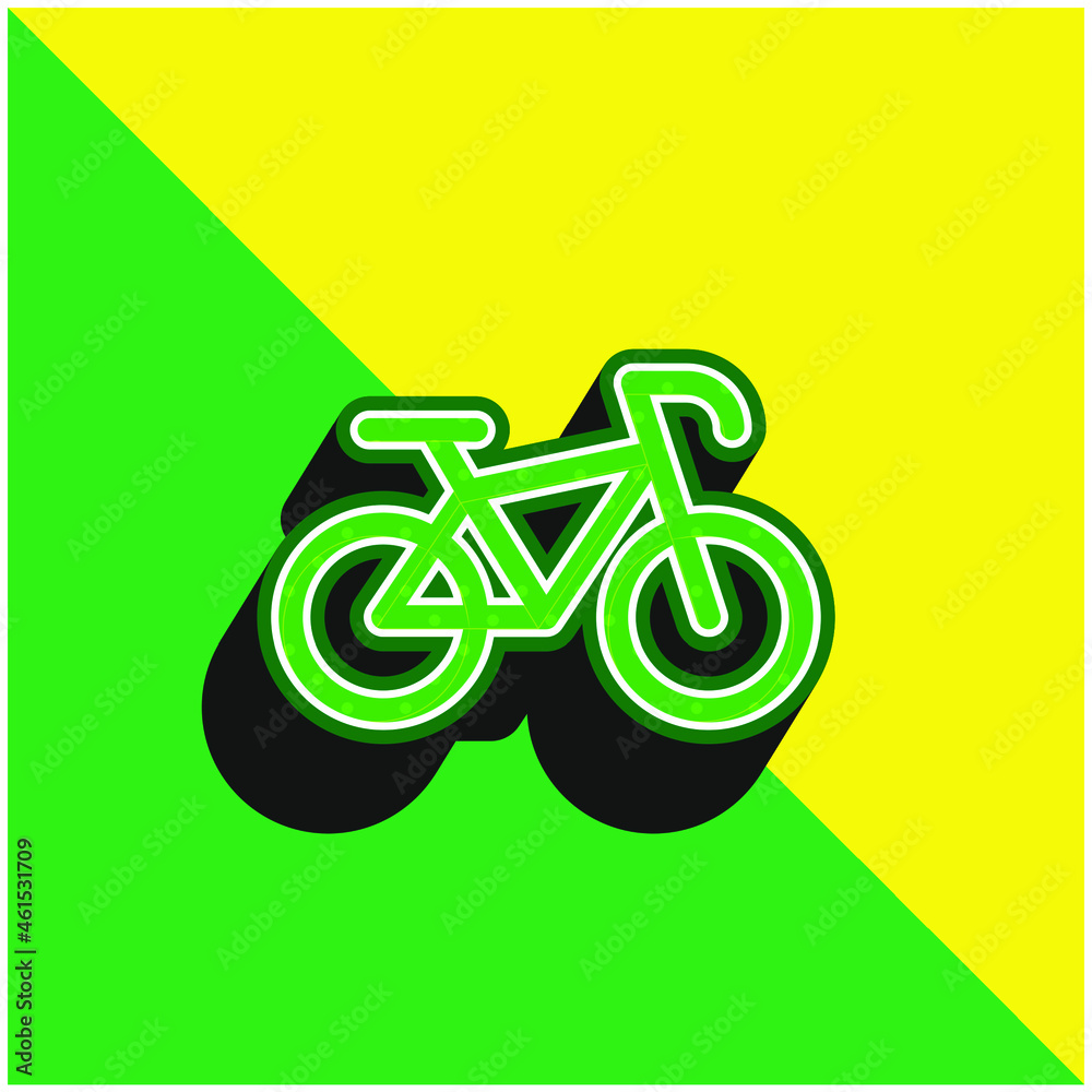 Bike Green and yellow modern 3d vector icon logo Bike Green and yellow modern 3d vector icon logo