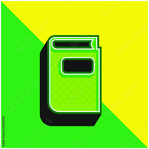 Book Gross Black Shape Green and yellow modern 3d vector icon logo