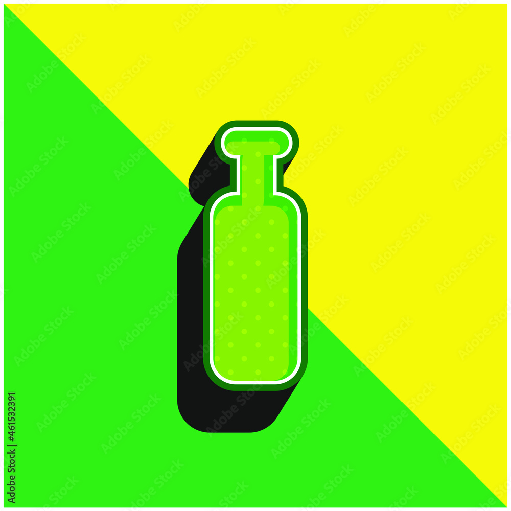 Bottle Black Silhouette Green and yellow modern 3d vector icon logo Bottle Black Silhouette Green and yellow modern 3d vector icon logo