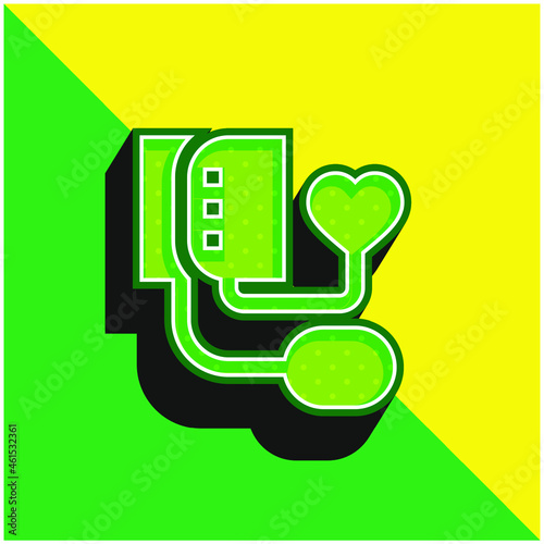 Blood Pressure Green and yellow modern 3d vector icon logo