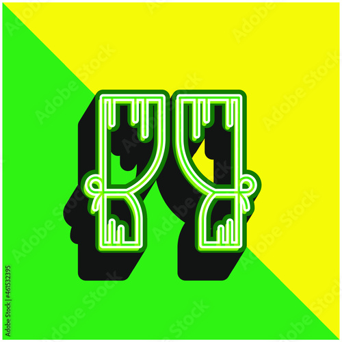 Blinds Green and yellow modern 3d vector icon logo