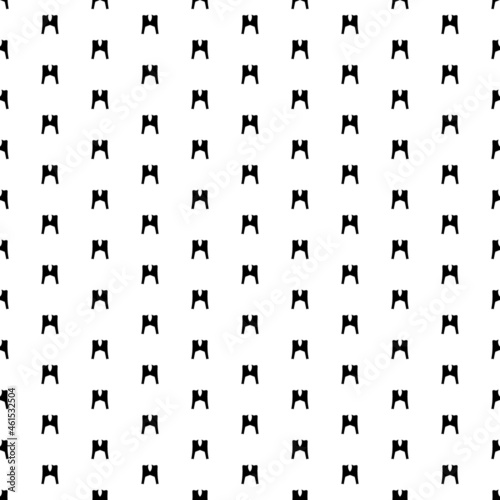 Square seamless background pattern from black women's jacket symbols. The pattern is evenly filled. Vector illustration on white background