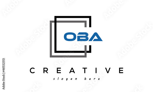 creative initial letters OBA square logo design concept vector