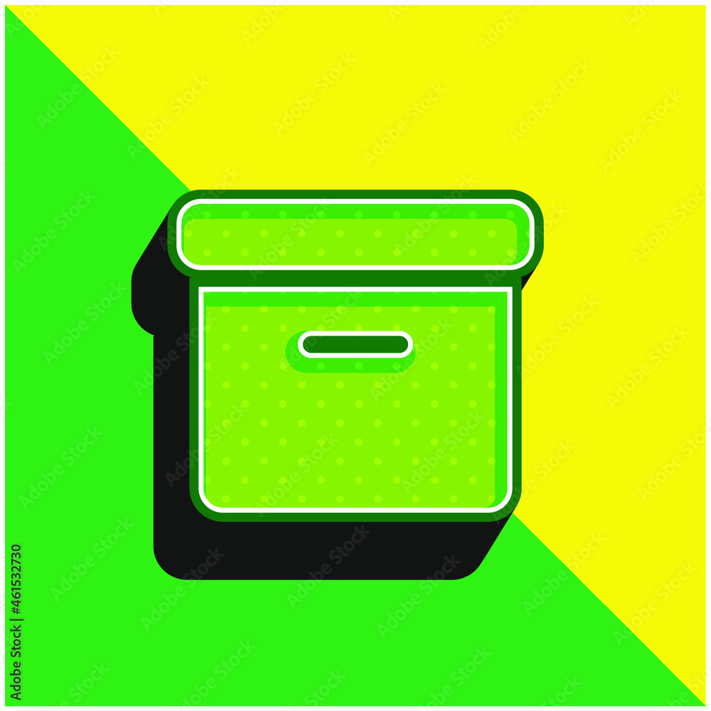Box Green and yellow modern 3d vector icon logo
