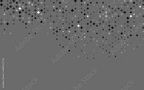 Light Silver, Gray vector layout with bright stars.