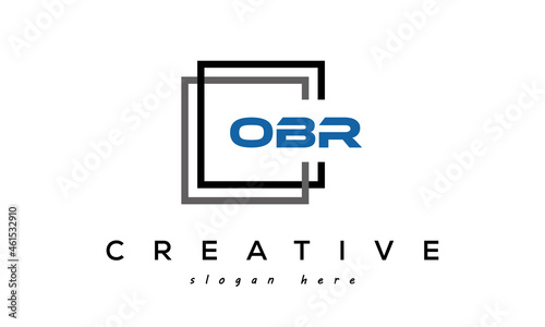 creative initial letters OBR square logo design concept vector