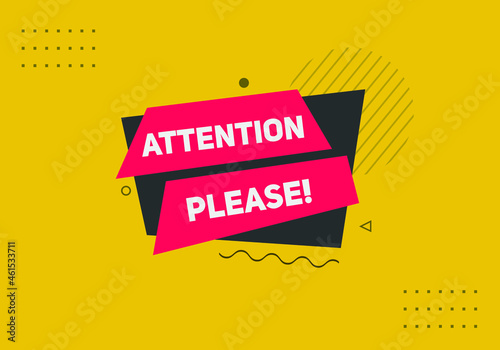 attention please button colorful shape. label sign icon. web banner for business