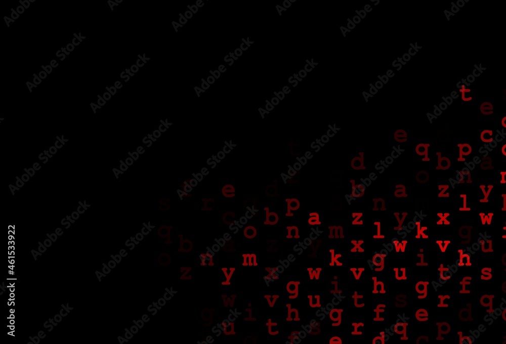 Dark red vector template with isolated letters. Dark red vector template with isolated letters.