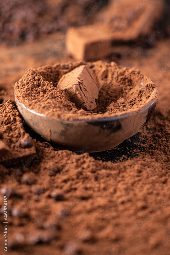 cocoa powder candie chocolate truffle natural dessert sweets meal snack on the table copy space food background rustic cocoa powder candie chocolate truffle natural dessert sweets meal snack on the table copy space food background rustic