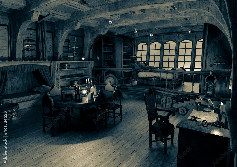 Fototapeta premium nice view of the pirate cabin