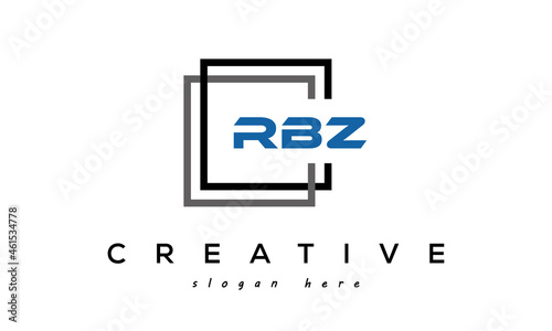 creative initial letters RBZ square logo design concept vector photo