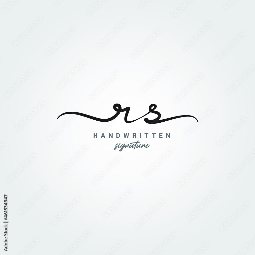 Initial Letter RS Logo - Hand Drawn Signature Style Logo Stock Vector ...