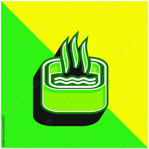 Bath Of Immersion Green and yellow modern 3d vector icon logo