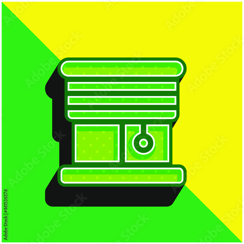 Blinds Green and yellow modern 3d vector icon logo