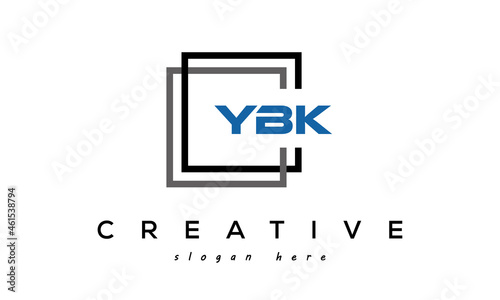 creative initial letters YBK square logo design concept vector photo