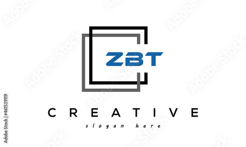 creative initial letters ZBT square logo design concept vector photo