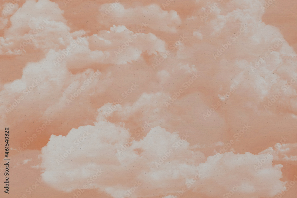 Fototapeta premium Shiny orange cloudy weather background. Cloudy textures.
