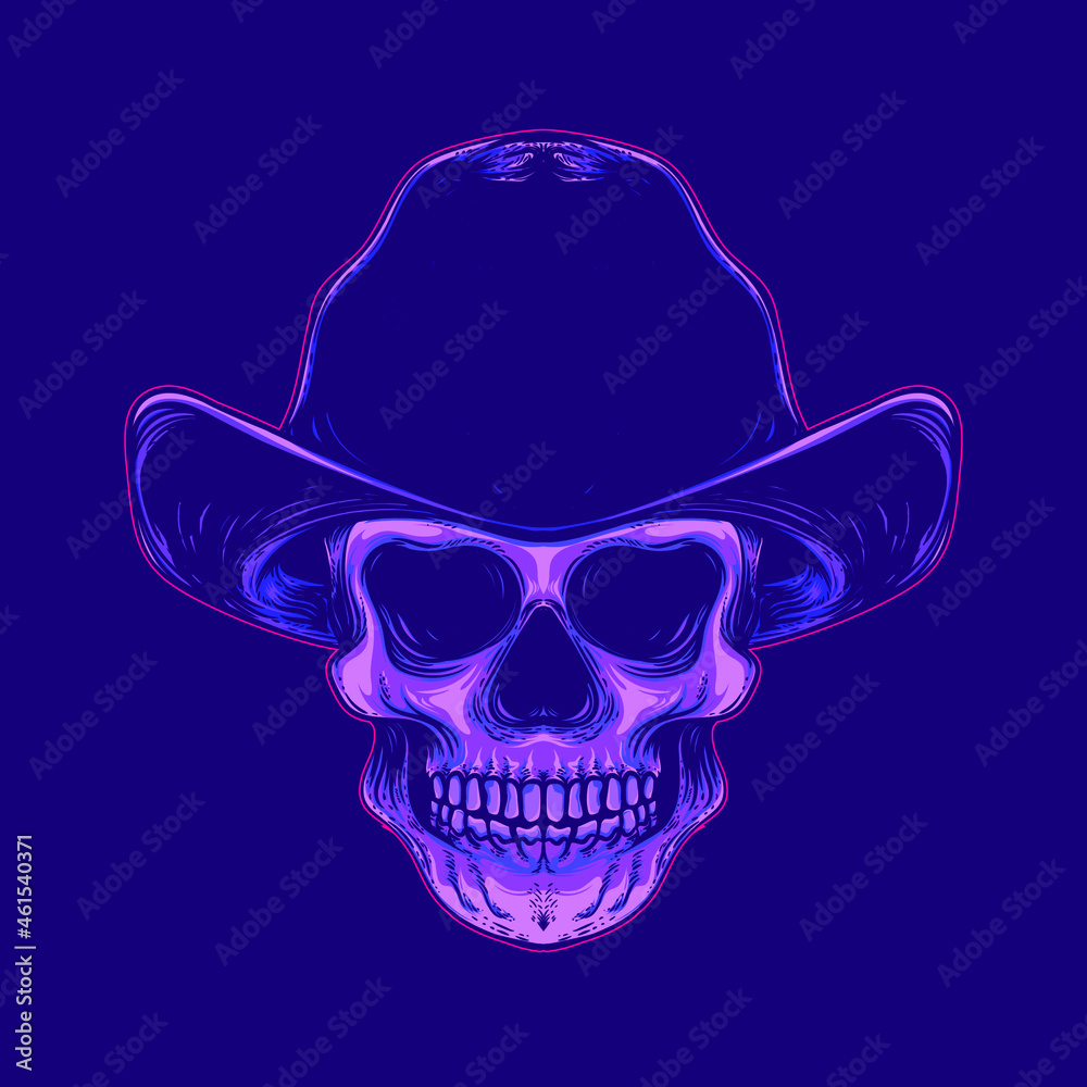 skull with cow boy hat skull with cow boy hat