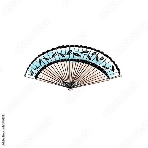 Vector illustration of a fan in blue color