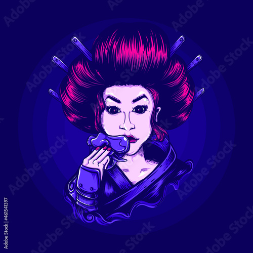 geisha and mask