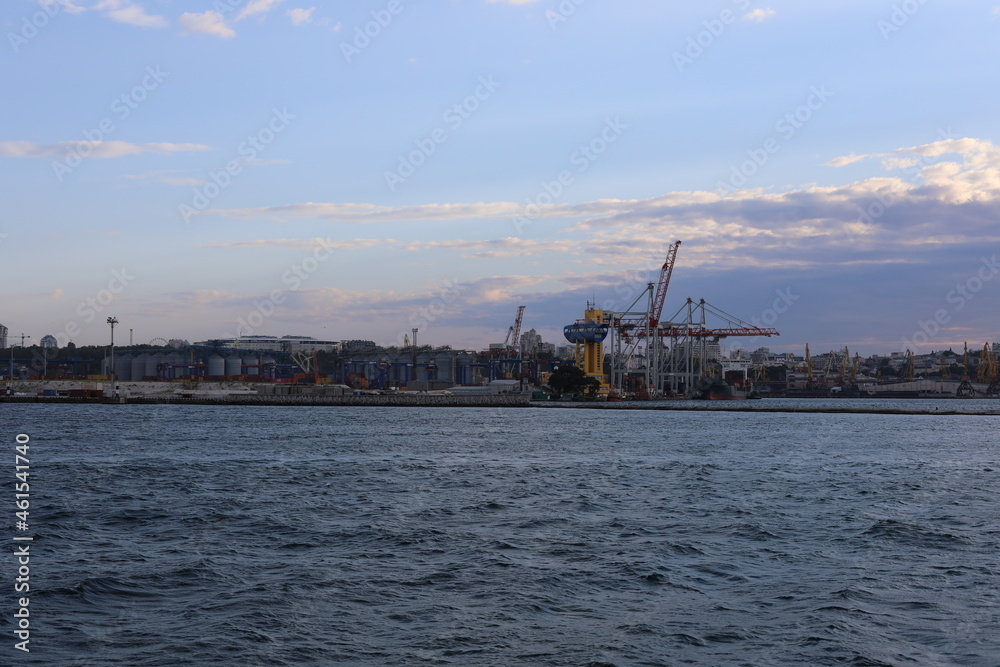 cranes in port
