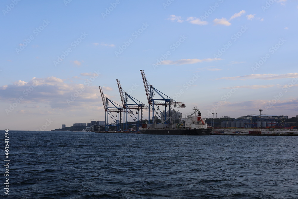 cranes in port
