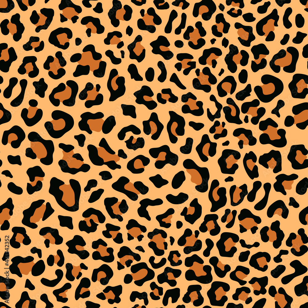 Yellow leopard background vector trendy print, wild cat pattern, new stylish  fashion design. Stock Vector | Adobe Stock