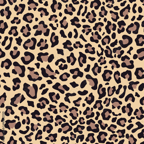  Leopard print vector endless pattern  trendy feline background.
