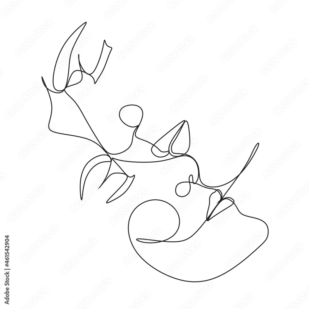 Obraz premium One Line Art Couple, Line Art Men and woman, Minimal Face Vector. Couple print, Kiss print, Valentines Day Illustration. Love poster. 2 faces. We are one line. 