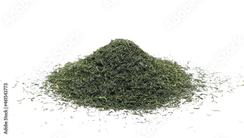 Pile of dry dill isolated on white background 