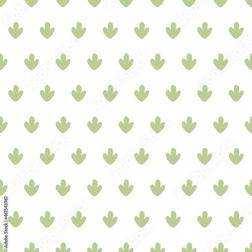 White seamless pattern with green cactus.