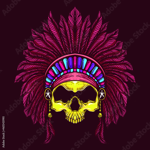 skull with tribe hat