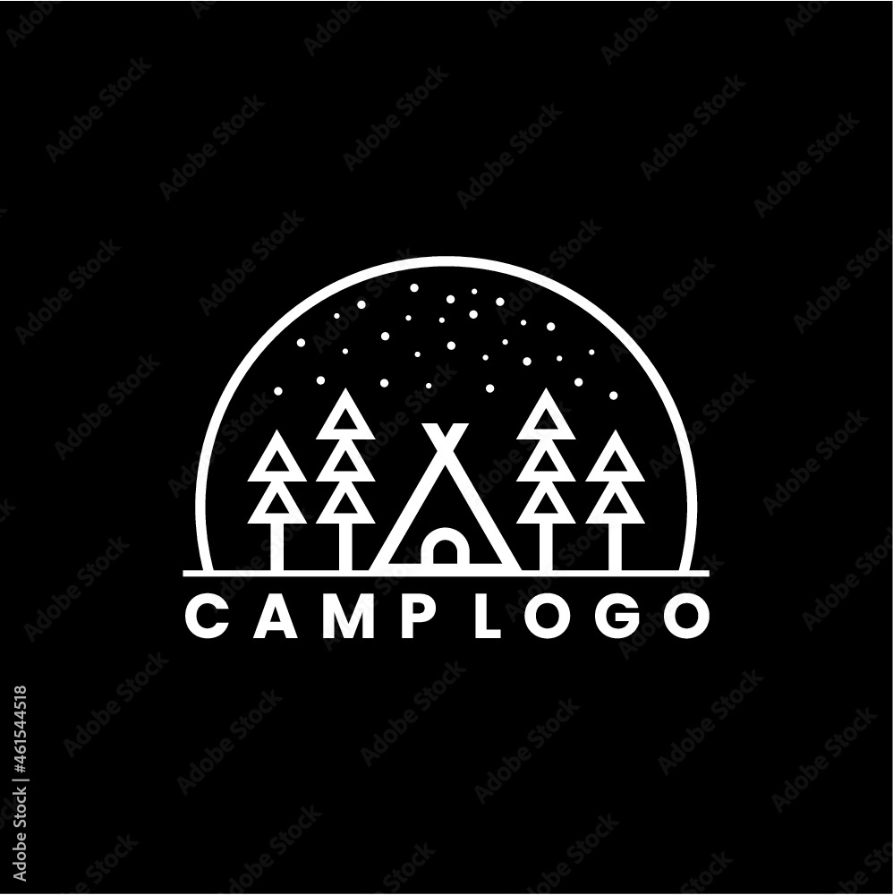 Mountain landscape with a star logo vector image