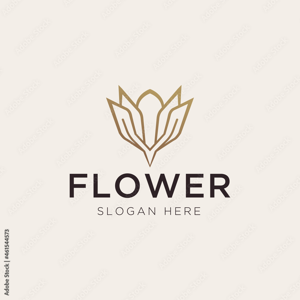 Luxury flower logo template