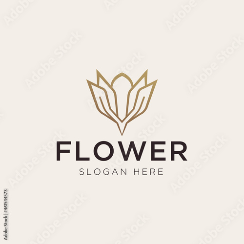 Luxury flower logo template